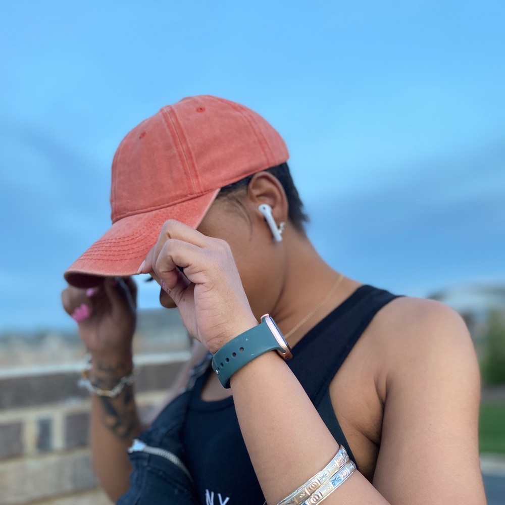 Orange Distressed Unisex Cap